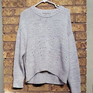 LOFT Heathered Gray Knit Crew Neck Sweater Size Large NWT